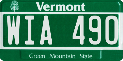 VT license plate WIA490