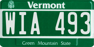 VT license plate WIA493