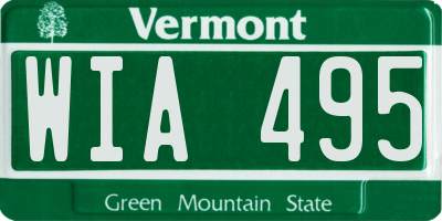 VT license plate WIA495