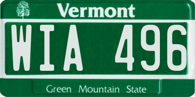 VT license plate WIA496