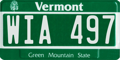 VT license plate WIA497