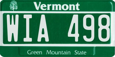 VT license plate WIA498