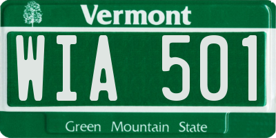 VT license plate WIA501