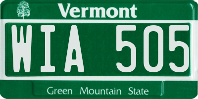VT license plate WIA505