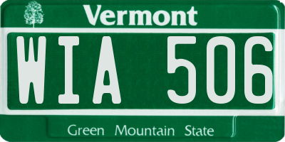 VT license plate WIA506