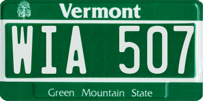 VT license plate WIA507