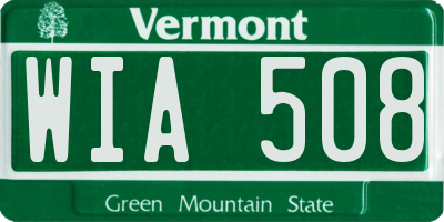 VT license plate WIA508