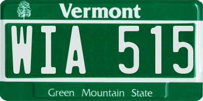 VT license plate WIA515