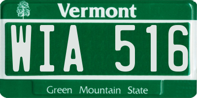 VT license plate WIA516
