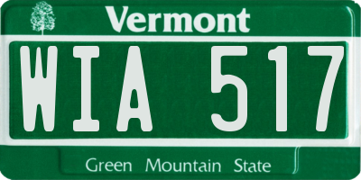 VT license plate WIA517