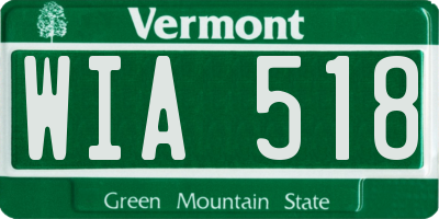 VT license plate WIA518
