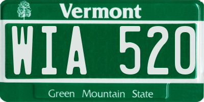 VT license plate WIA520