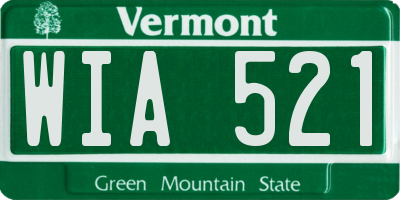 VT license plate WIA521