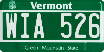 VT license plate WIA526