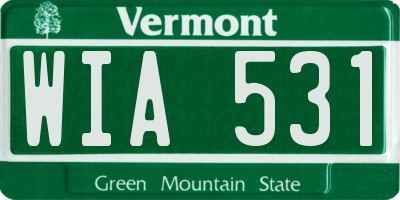 VT license plate WIA531