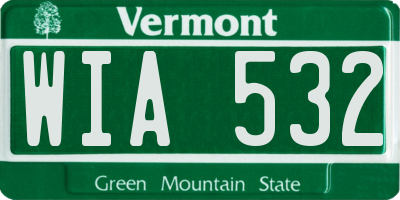 VT license plate WIA532