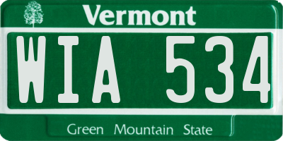 VT license plate WIA534