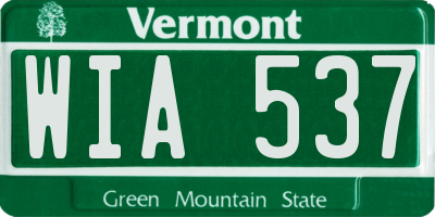 VT license plate WIA537