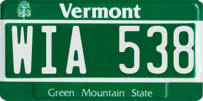 VT license plate WIA538