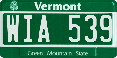 VT license plate WIA539