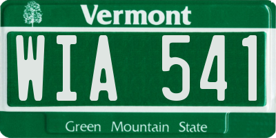 VT license plate WIA541