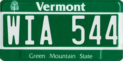 VT license plate WIA544