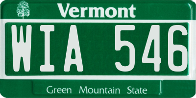 VT license plate WIA546