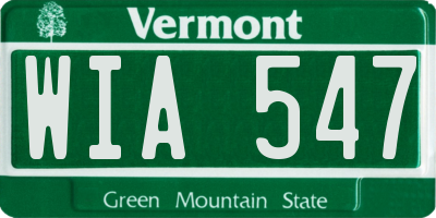 VT license plate WIA547