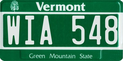 VT license plate WIA548