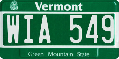 VT license plate WIA549