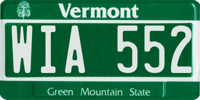 VT license plate WIA552