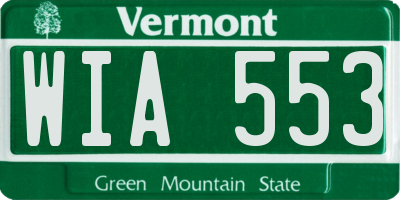 VT license plate WIA553