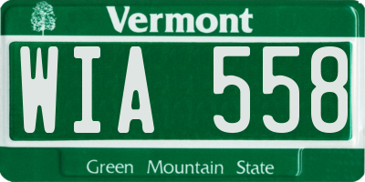 VT license plate WIA558