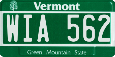 VT license plate WIA562