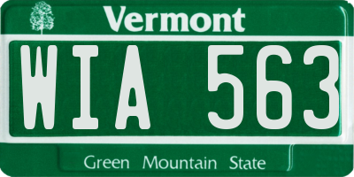 VT license plate WIA563