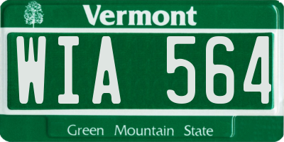 VT license plate WIA564