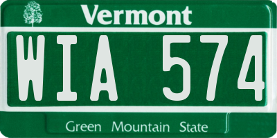 VT license plate WIA574