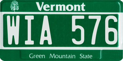 VT license plate WIA576