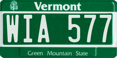 VT license plate WIA577