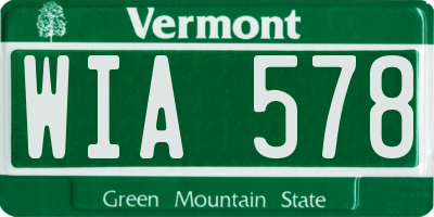 VT license plate WIA578