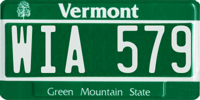 VT license plate WIA579