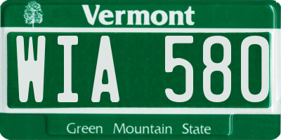VT license plate WIA580