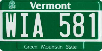 VT license plate WIA581