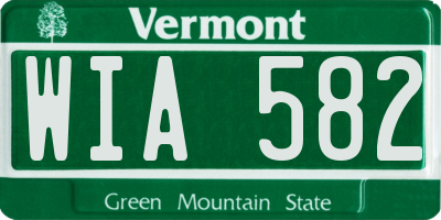 VT license plate WIA582