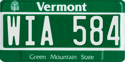 VT license plate WIA584
