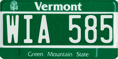 VT license plate WIA585