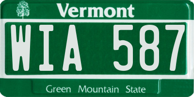 VT license plate WIA587
