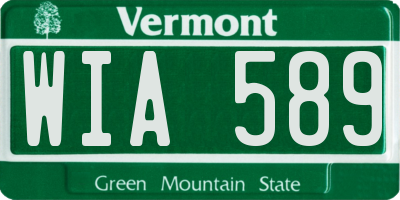 VT license plate WIA589