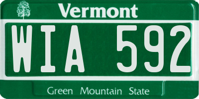VT license plate WIA592