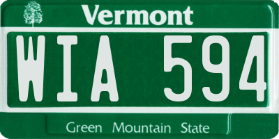 VT license plate WIA594